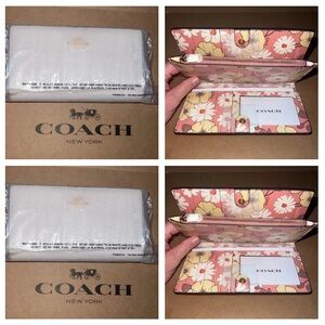 NWT COACH Slim Zip Wallet With Floral Cluster Print Interior CH253 AUTHENTIC